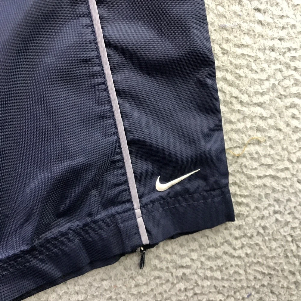 Vintage Nike Pants Mens Large Blue Baggy Cargo Nylon Zip Ankle Y2K Swoosh Nylon